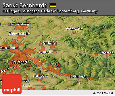 Satellite 3D Map of Sankt Bernhardt
