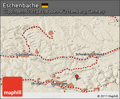Shaded Relief 3D Map of Eschenbäche