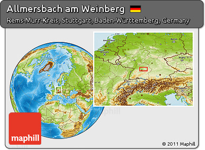Physical Location Map of Allmersbach Am Weinberg