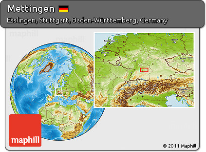 Physical Location Map of Mettingen