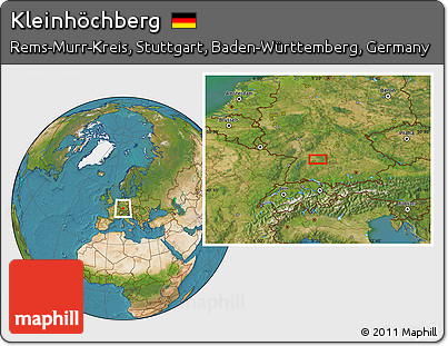 Satellite Location Map of Kleinhöchberg
