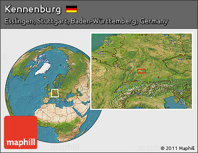 Satellite Location Map of Kennenburg