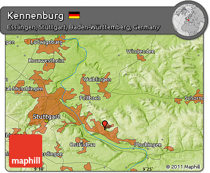 Physical Map of Kennenburg