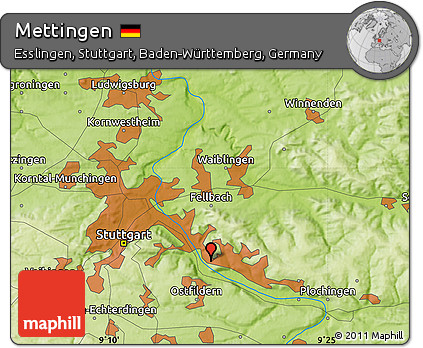 Physical Map of Mettingen
