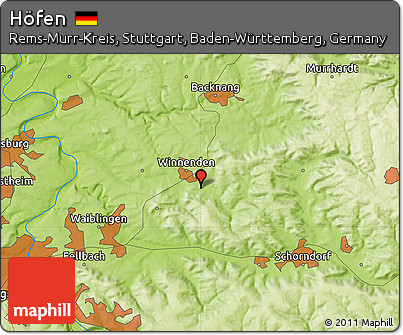 Physical Map of Höfen