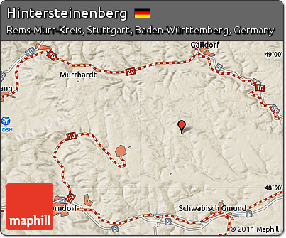 Shaded Relief Map of Hintersteinenberg