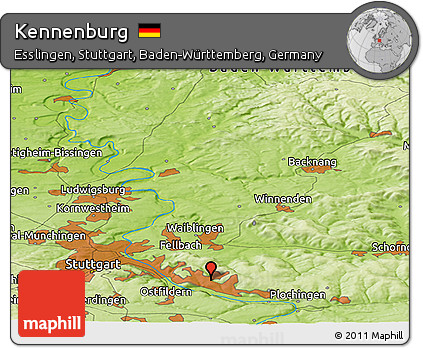 Physical Panoramic Map of Kennenburg