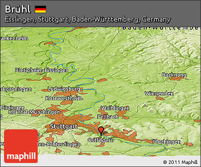Physical Panoramic Map of Brühl