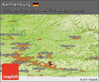 Physical Panoramic Map of Kennenburg