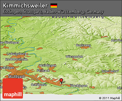 Physical Panoramic Map of Kimmichsweiler