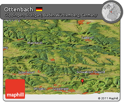 Satellite Panoramic Map of Ottenbach