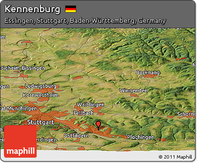 Satellite Panoramic Map of Kennenburg