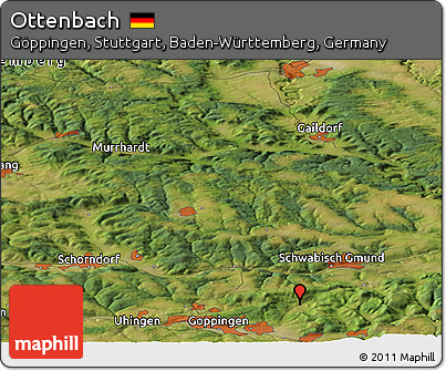 Satellite Panoramic Map of Ottenbach