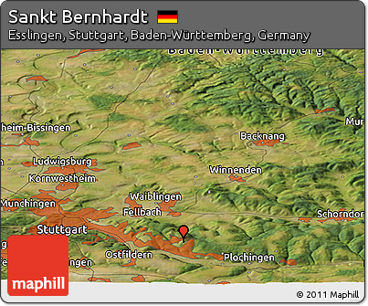Satellite Panoramic Map of Sankt Bernhardt