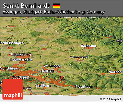 Satellite Panoramic Map of Sankt Bernhardt