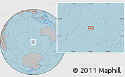 Gray Location Map of the area around 48° 14' 2" S, 100° 22' 30" E, hill shading