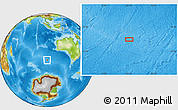 Physical Location Map of the area around 48° 14' 2" S, 101° 13' 29" E
