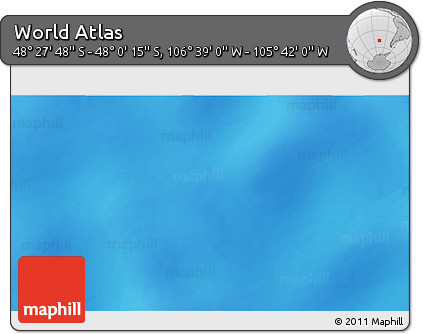Shaded Relief 3D Map of the Area around 48° 14' 2" S, 106° 10' 30" W