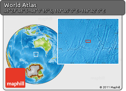 Physical Location Map of the Area around 48° 14' 2" S, 118° 13' 29" E