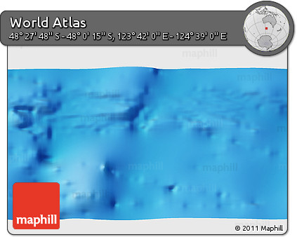Physical 3D Map of the Area around 48° 14' 2" S, 124° 10' 30" E