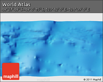 Physical 3D Map of the Area around 48° 14' 2" S, 124° 10' 30" E