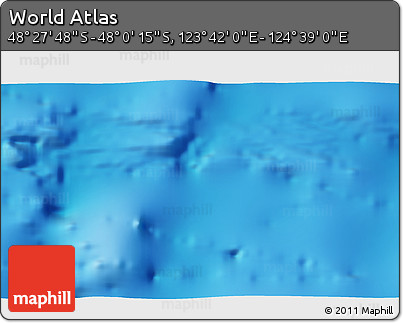 Physical 3D Map of the Area around 48° 14' 2" S, 124° 10' 30" E