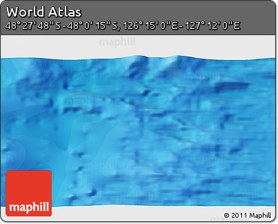 Political 3D Map of the Area around 48° 14' 2" S, 126° 43' 29" E