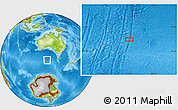 Physical Location Map of the area around 48° 14' 2" S, 127° 34' 30" E