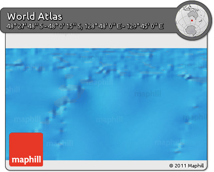 Physical 3D Map of the Area around 48° 14' 2" S, 129° 16' 30" E