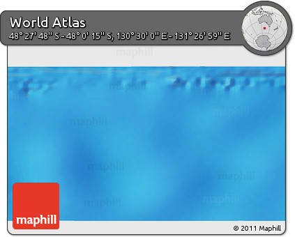 Physical 3D Map of the Area around 48° 14' 2" S, 130° 58' 29" E