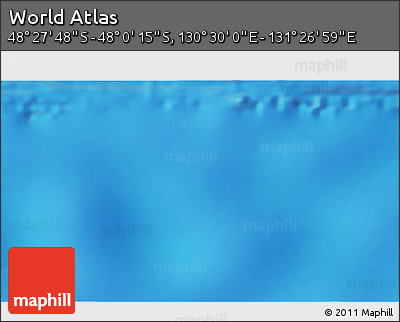 Physical 3D Map of the Area around 48° 14' 2" S, 130° 58' 29" E