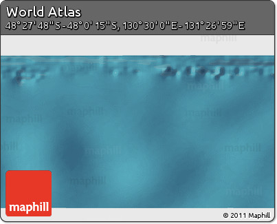 Satellite 3D Map of the Area around 48° 14' 2" S, 130° 58' 29" E