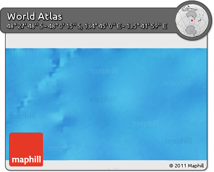 Physical 3D Map of the Area around 48° 14' 2" S, 135° 13' 29" E