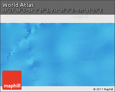 Physical 3D Map of the Area around 48° 14' 2" S, 135° 13' 29" E
