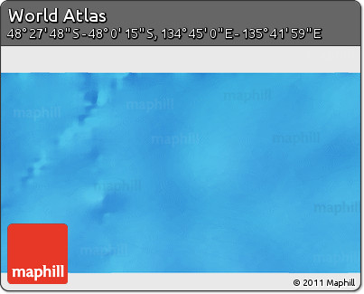 Physical 3D Map of the Area around 48° 14' 2" S, 135° 13' 29" E