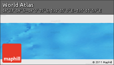 Physical Panoramic Map of the Area around 48° 14' 2" S, 135° 13' 29" E