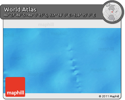 Physical 3D Map of the Area around 48° 14' 2" S, 137° 46' 30" E