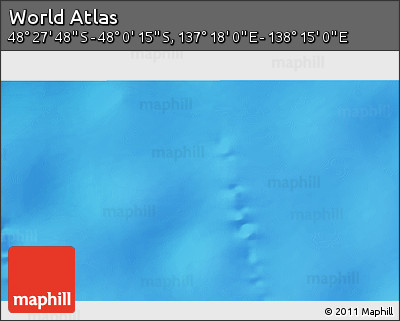 Physical 3D Map of the Area around 48° 14' 2" S, 137° 46' 30" E