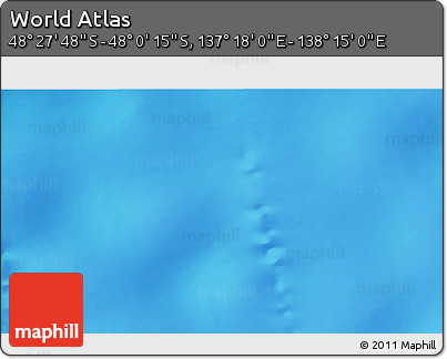Physical 3D Map of the Area around 48° 14' 2" S, 137° 46' 30" E