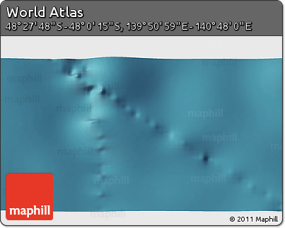 Satellite 3D Map of the Area around 48° 14' 2" S, 140° 19' 29" E