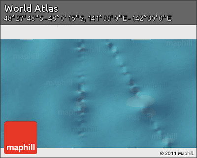 Satellite 3D Map of the Area around 48° 14' 2" S, 142° 1' 30" E