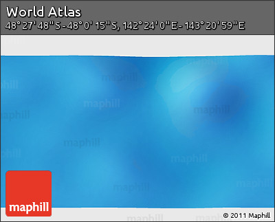 Physical 3D Map of the Area around 48° 14' 2" S, 142° 52' 30" E