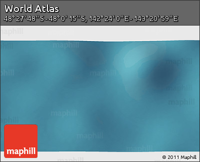 Satellite 3D Map of the Area around 48° 14' 2" S, 142° 52' 30" E