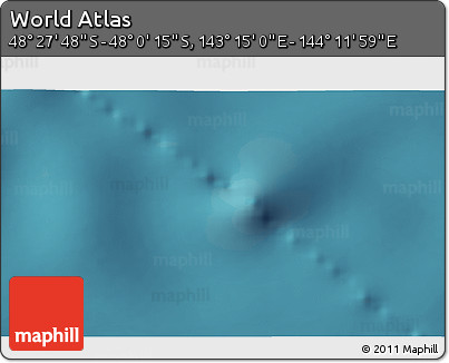 Satellite 3D Map of the Area around 48° 14' 2" S, 143° 43' 29" E