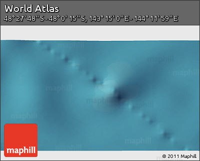 Satellite 3D Map of the Area around 48° 14' 2" S, 143° 43' 29" E
