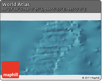 Satellite 3D Map of the Area around 48° 14' 2" S, 144° 34' 29" E