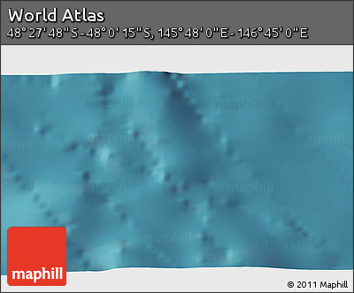 Satellite 3D Map of the Area around 48° 14' 2" S, 146° 16' 30" E