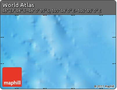 Physical Map of the Area around 48° 14' 2" S, 146° 16' 30" E
