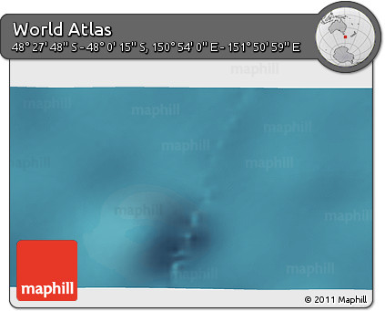 Satellite 3D Map of the Area around 48° 14' 2" S, 151° 22' 30" E