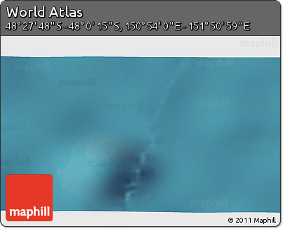 Satellite 3D Map of the Area around 48° 14' 2" S, 151° 22' 30" E
